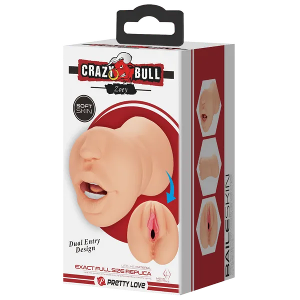 Male Sex Toys Crazy Bull Double Ended Masturbator Zoey Multiple Colours