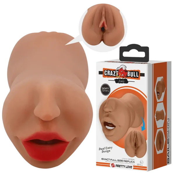 Male Sex Toys Crazy Bull Double Ended Masturbator Zoey Multiple Colours