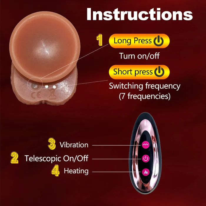 Female Sex Toys Heated Remote Control Dildo