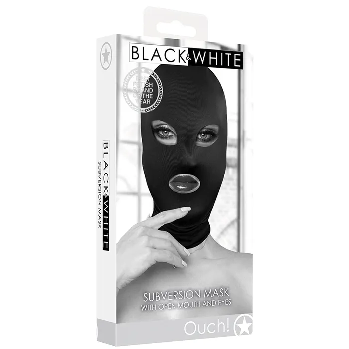 Ouch Black White Subversion Mask With Open Mouth And Eye Black Nalpac Anal Ouch Black White Subversion Mask With Open Mouth And Eye Black Nalpac Anal