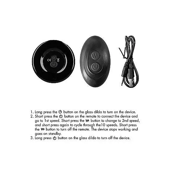 Female Sex Toys Chrystalino Prickly Glass Vibrator With Suction Cup and Remote Rechargeable