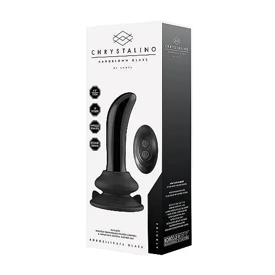 Female Sex Toys Chrystalino Prickly Glass Vibrator With Suction Cup and Remote Rechargeable