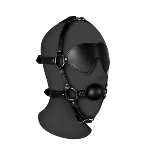 Ouch Blindfolded Head Harness w Solid Ball Gag NNN Retail Ltd Male Sex Toys