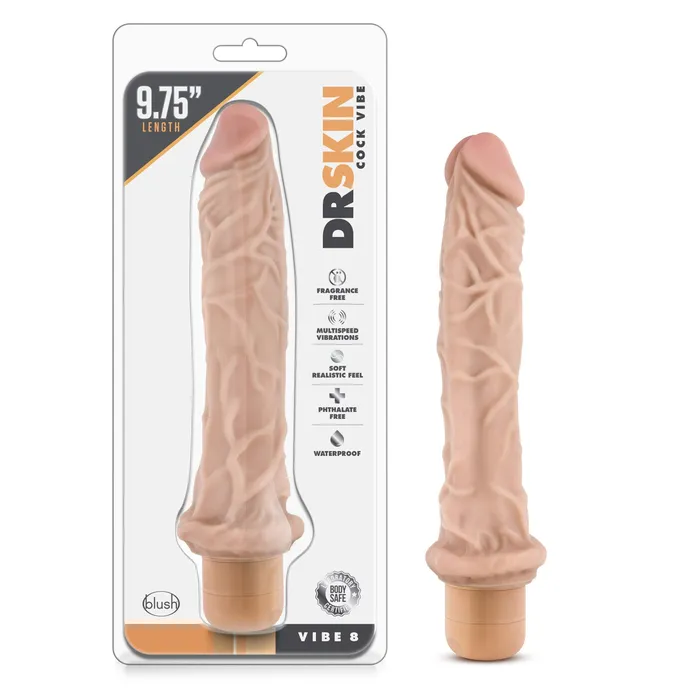Blush Novelties Blush Dr Skin Vibe 8 Real Feel Realistic 975 Inch Long Vibrating Dildo 175 Inch Thick Ipx7 Waterproof Soft Body Safe Material Multi Speed Bendable Vibrator Adult Sex Toy For Women Men Vibrators Blush Novelties Blush Dr Skin Vibe 8 Real Feel Realistic 975 Inch Long Vibrating Dildo 175 Inch Thick Ipx7 Waterproof Soft Body Safe Material Multi Speed Bendable Vibrator Adult Sex Toy For Women Men Vibrators