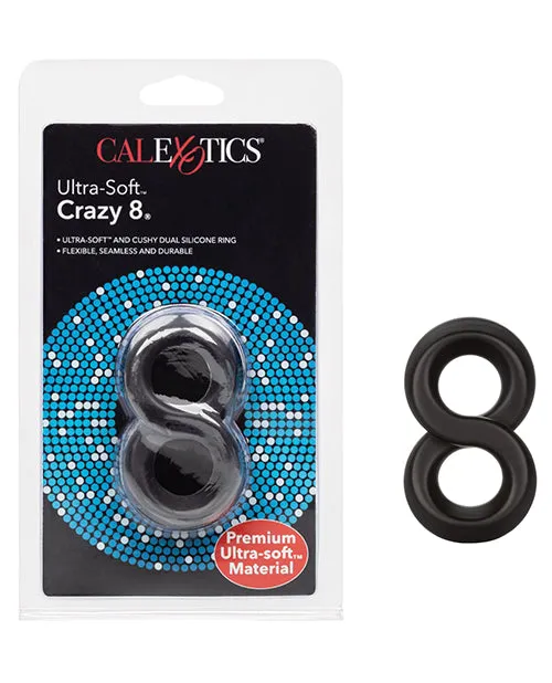 Cal Exotics Ultra Soft Crazy 8 Ring Black Male Sex Toys