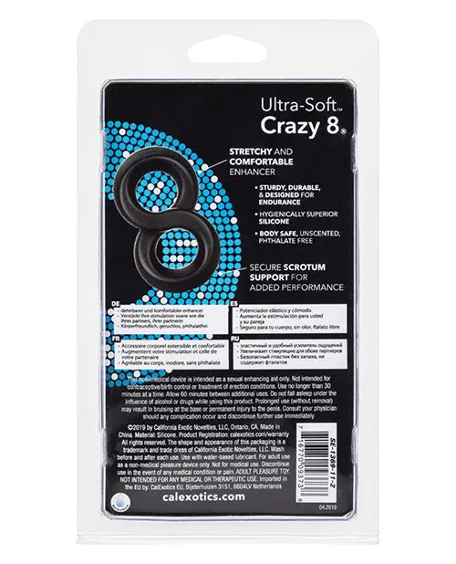 Cal Exotics Ultra Soft Crazy 8 Ring Black Male Sex Toys