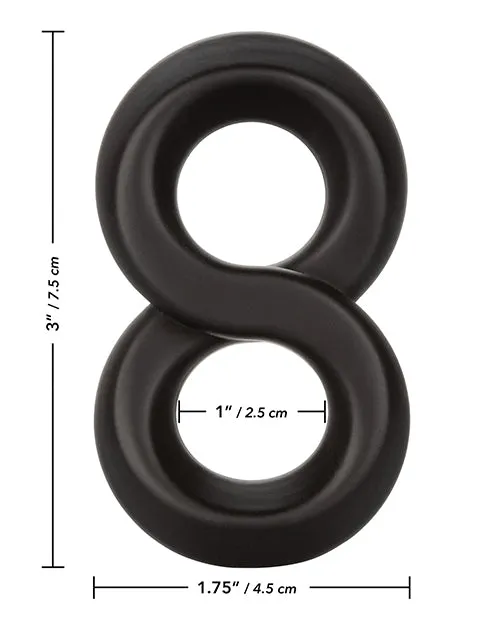 Cal Exotics Ultra Soft Crazy 8 Ring Black Male Sex Toys