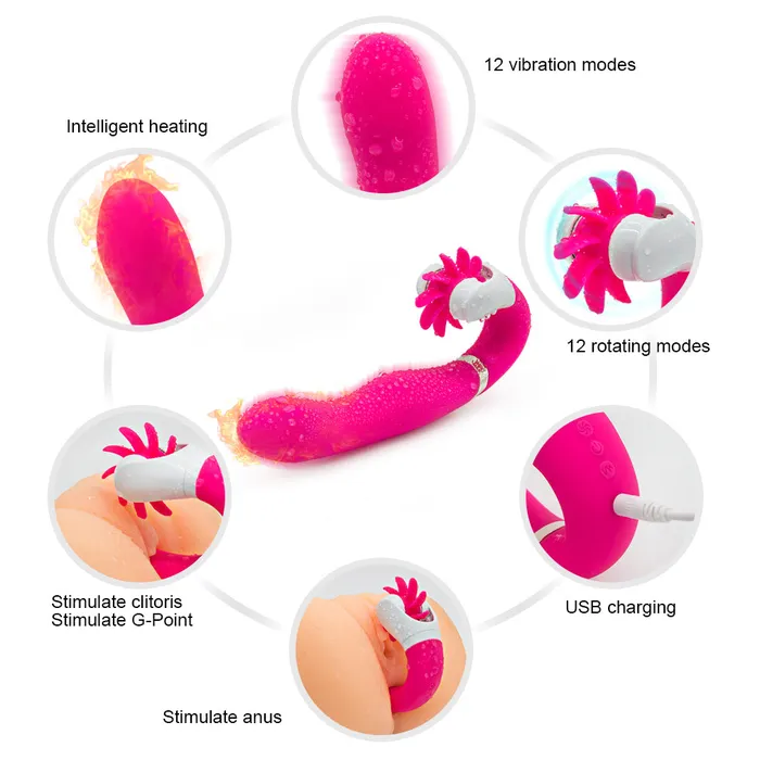 Clitoris Tongue Licking Rabbit Vibrator JazzToy Female Sex Toys