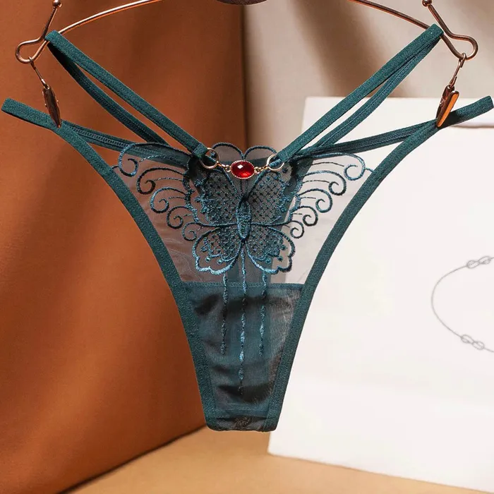 EVEs SECRETS Female Sex Toys Womens Sexy GStrings with Butterfly Embroidery Ladies Lace Lingerie