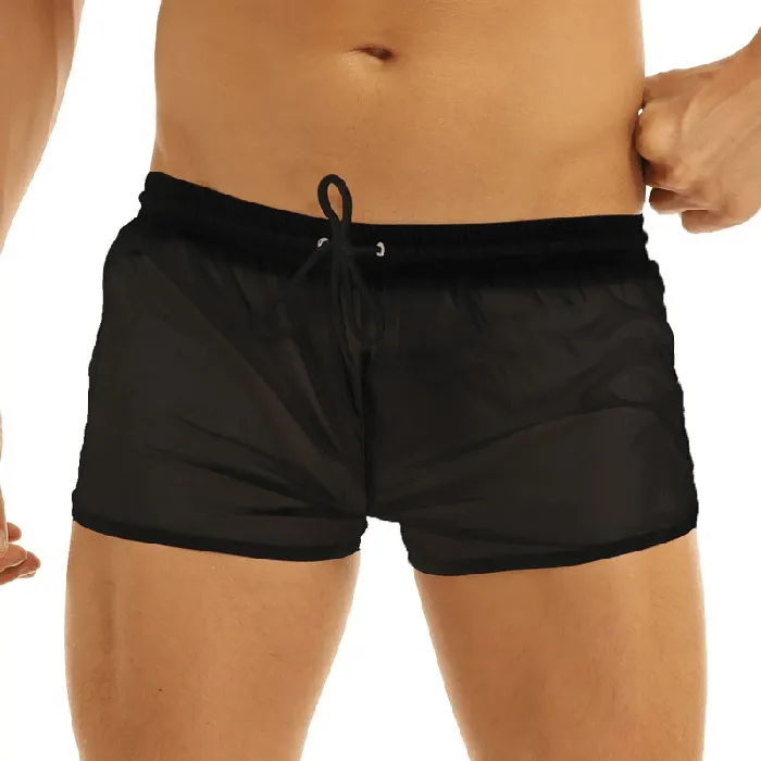 Male Sex Toys EVEs SECRETS Mens SemiTransparent Drawstring Boxer Shorts Male Sexy Lightweight Underwear