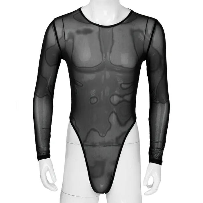Male Sex Toys EVEs SECRETS Mens Transparent Mesh Bodysuit with Zipper Back Male Sexy High Cut SeeThrough Underwear Male Sex Toys EVEs SECRETS Mens Transparent Mesh Bodysuit with Zipper Back Male Sexy High Cut SeeThrough Underwear