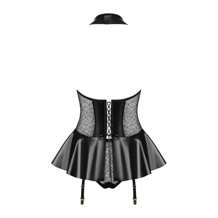 Obsessive Anal Hot Corset w Panties Black LargeExtra Large Black