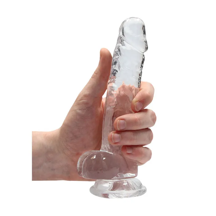 RealRock 7inch Clear Realistic Dildo With Balls LonBrook Female Sex Toys