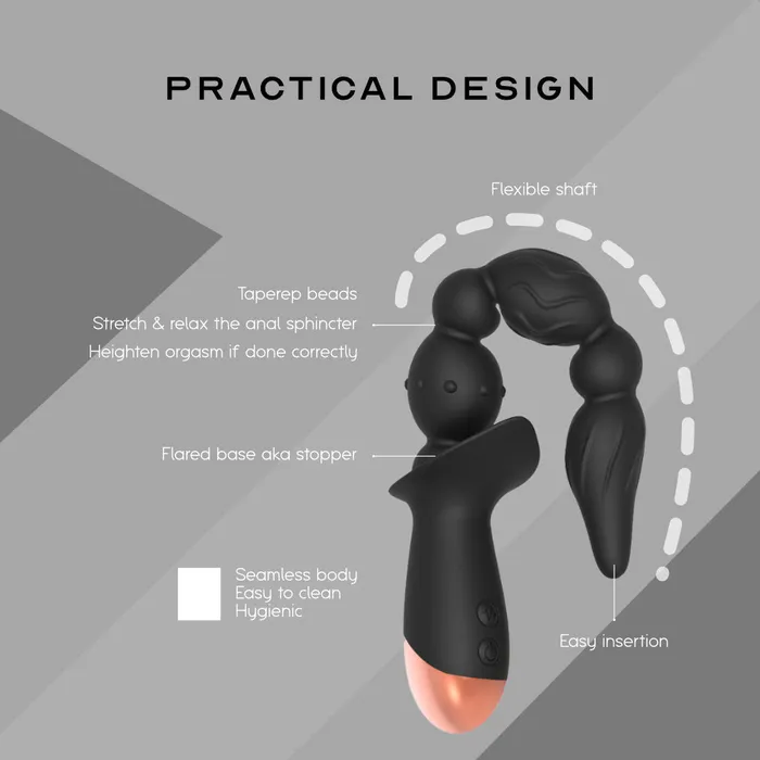 Female Sex Toys FRISKY BUSINESS SG The Quake Powerful Vibrating Beads with 3 Motors