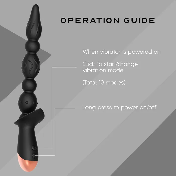 Female Sex Toys FRISKY BUSINESS SG The Quake Powerful Vibrating Beads with 3 Motors