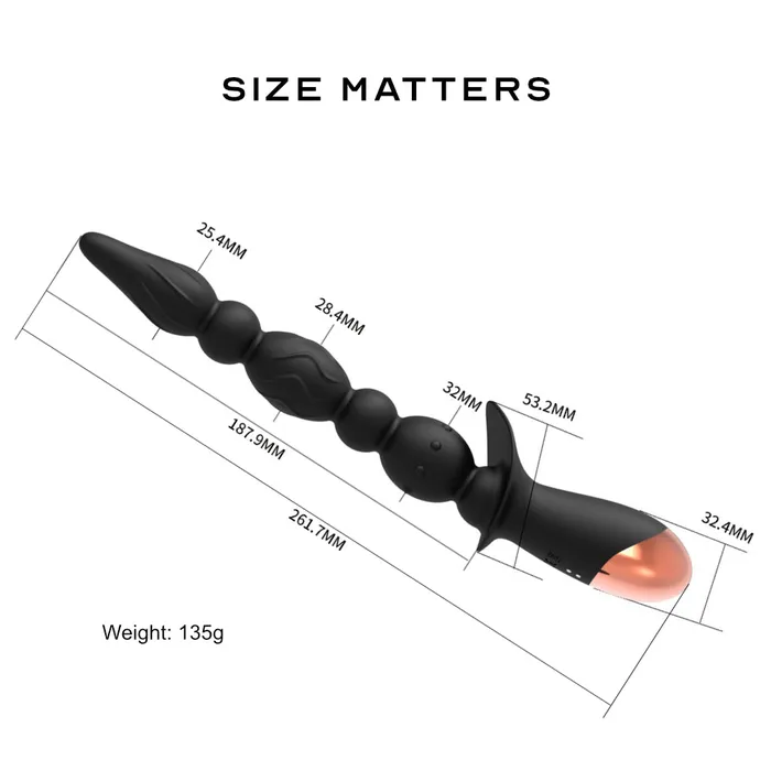 Female Sex Toys FRISKY BUSINESS SG The Quake Powerful Vibrating Beads with 3 Motors