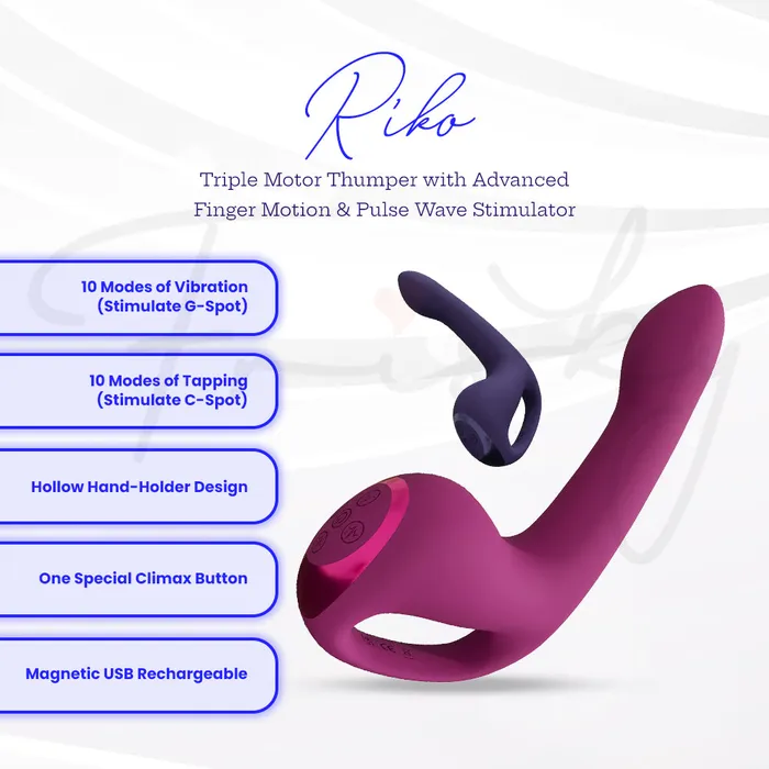 SHOTS Vibrators SHOTS Riko Triple Motor Thumper with Advanced Finger Motion Pulse Wave Stimulator Pink
