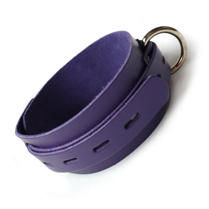 Vibrators The Stockroom Purple Leather Collar w Locking Buckle