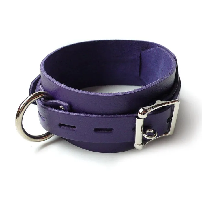 Vibrators The Stockroom Purple Leather Collar w Locking Buckle