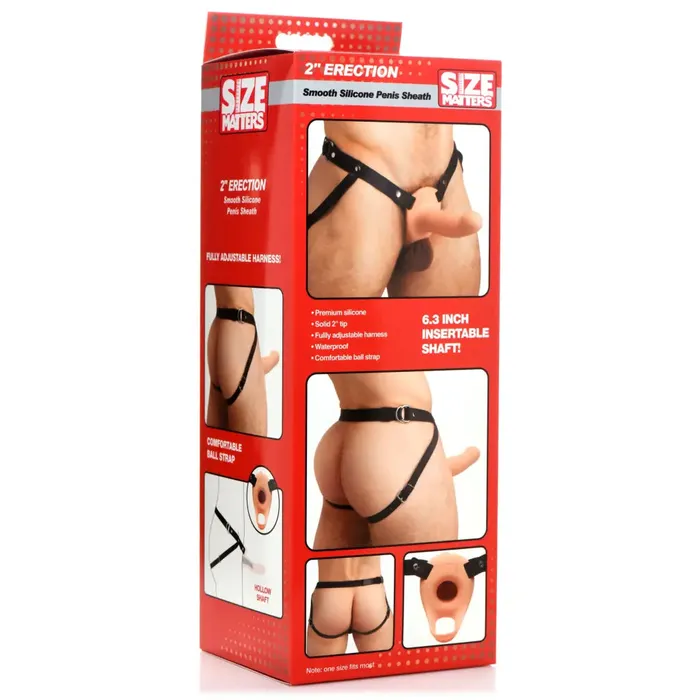 2 Inch Erection Smooth Silicone Penis Sheath XR Brands Anal