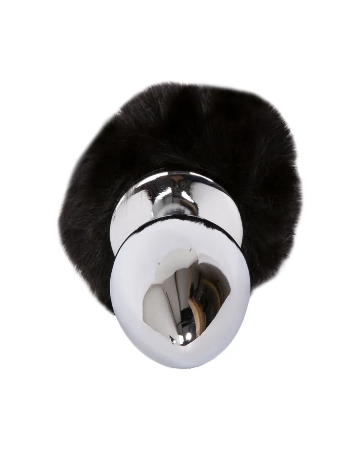 Anal HonourSkintwocom Medium Silver Butt Plug with Black Tail Anal HonourSkintwocom Medium Silver Butt Plug with Black Tail