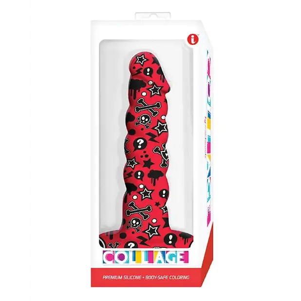 Collage Goth Girl Twisted Silicone Dildo Icon Brands INC Dildos