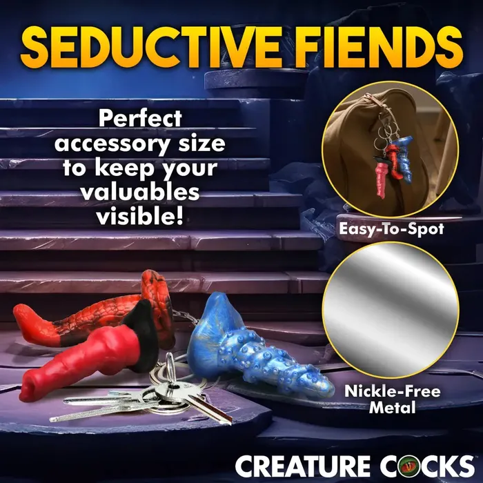 Dildos Creature Cocks Creature Cocks Hellhound Lord Kraken King Cobra Silicone Keychain Set