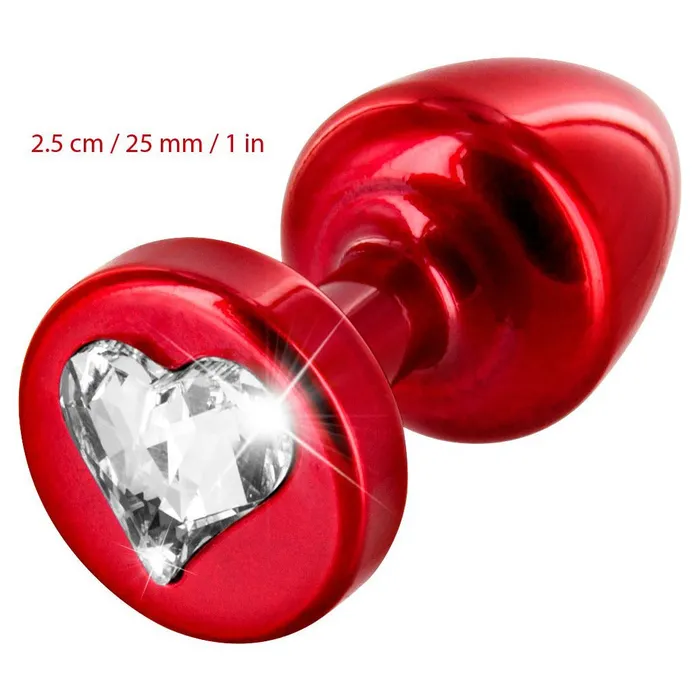 Diogol Anni Red Heart Butt Plug with Swarovski Elements T1 Size Diogol Anal