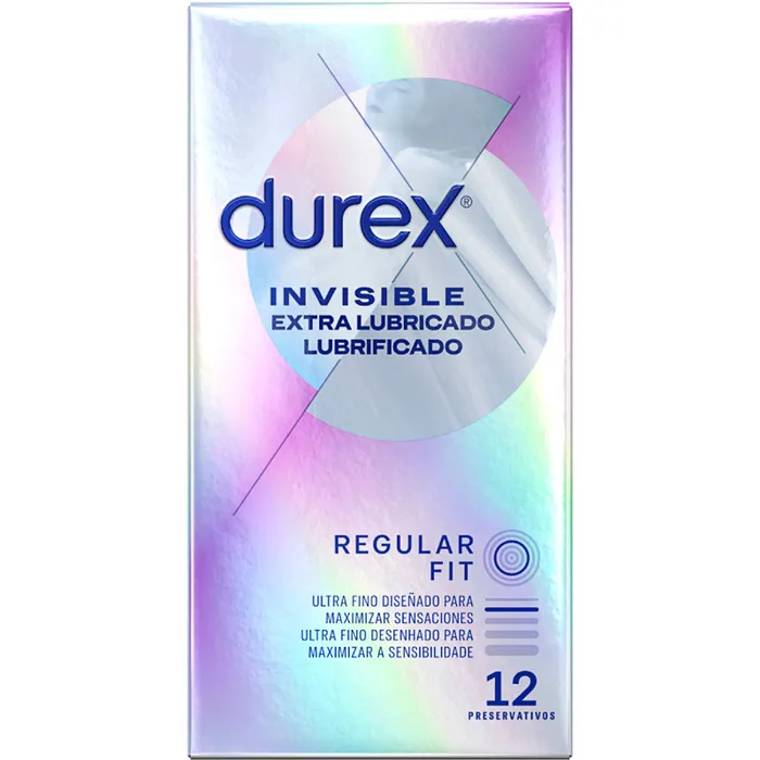 Durex Male Sex Toys DUREX INVISIBLE EXTRA LUBRICATED 12 UNITS