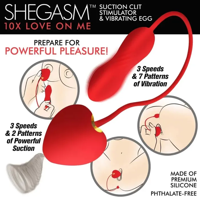 Female Sex Toys inmi 10x Love On Me Suction Clit Stimulator And Vibrating Egg