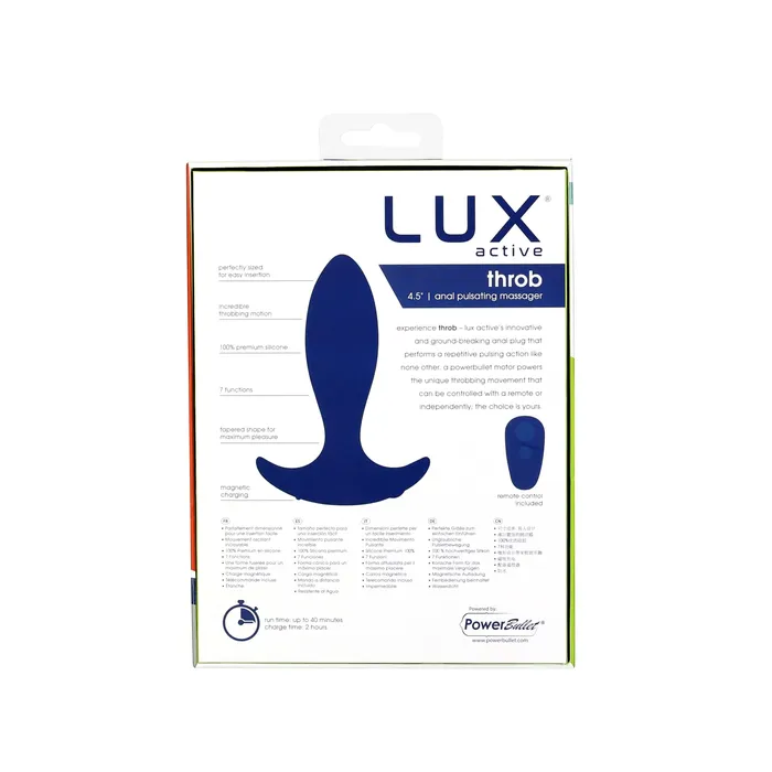 Lux Active Anal LUX active Throb Anal Pulsating Massager Remote Included