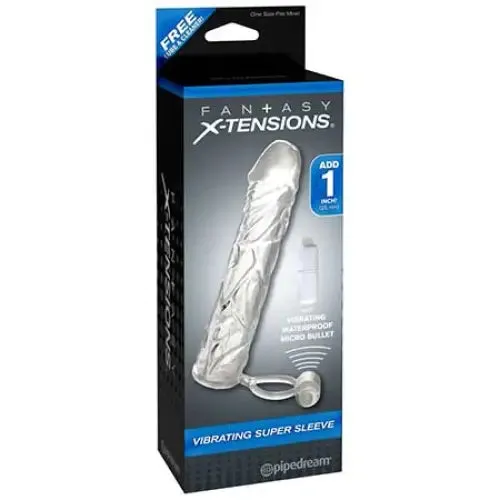 Pipedream Fantasy Xtensions Vibrating Super Sleeve 1 in Extension With Ball Strap Fantasy XTensions Male Sex Toys Pipedream Fantasy Xtensions Vibrating Super Sleeve 1 in Extension With Ball Strap Fantasy XTensions Male Sex Toys