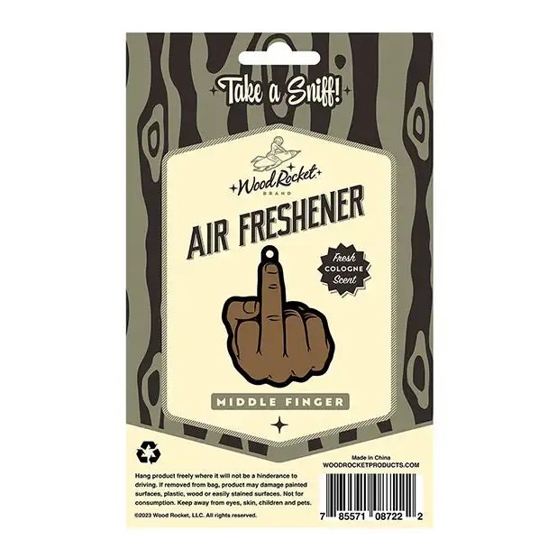 WoodRocket Vibrators Wood Rocket Air Freshener Middle Finger Brown WoodRocket Vibrators Wood Rocket Air Freshener Middle Finger Brown