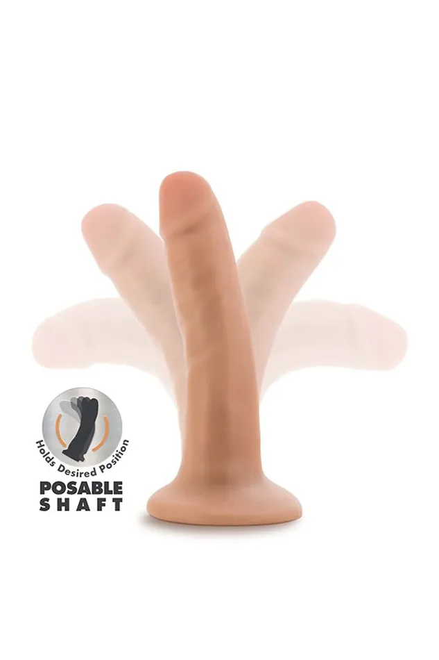 Blush Dildos Blush Novelties Dr Skin Plus 5 Triple Density Posable Dildo with Suction Cup Beige