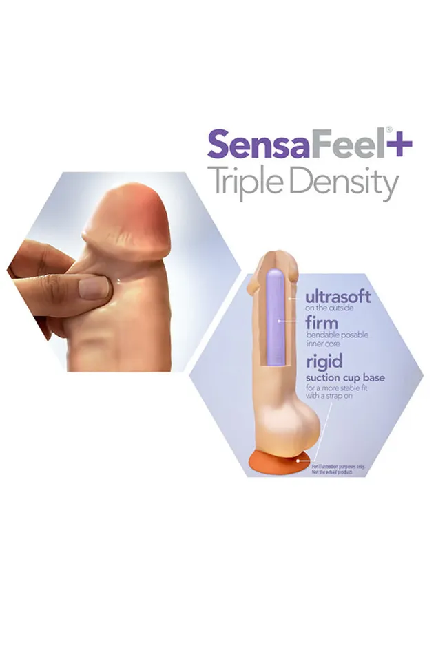 Blush Dildos Blush Novelties Dr Skin Plus 5 Triple Density Posable Dildo with Suction Cup Beige