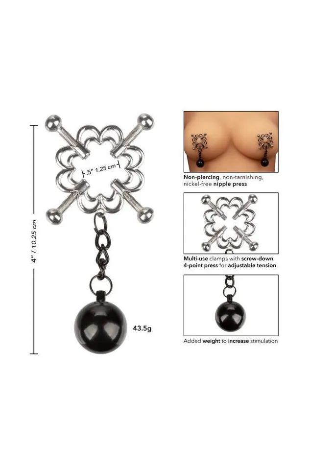 Cal Exotics Nipple Grips 4 Point Weighted Nipple Press Cal Exotics Female Sex Toys