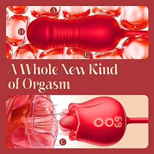Female Sex Toys Amovibe Rose Vibrator with Rotating Tongue Thrusting Vibrator