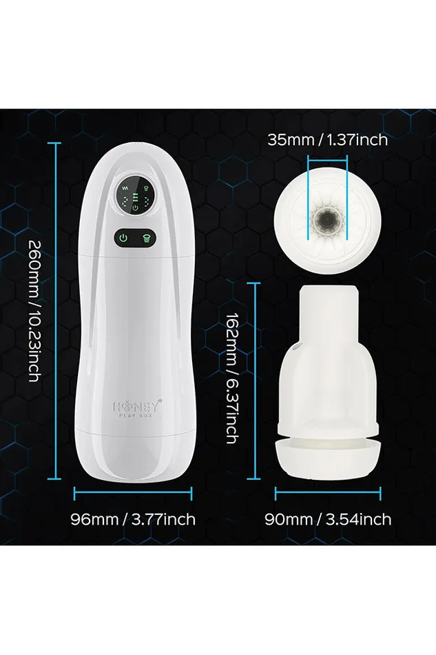 Honey Play Box Male Sex Toys Honey Play Box Kai 2 Vibrating Sucking Stroker White