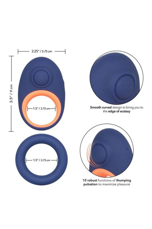 Male Sex Toys Cal Exotics Cal Exotics Link Up Verge Thumping Cock Ring Set Blue