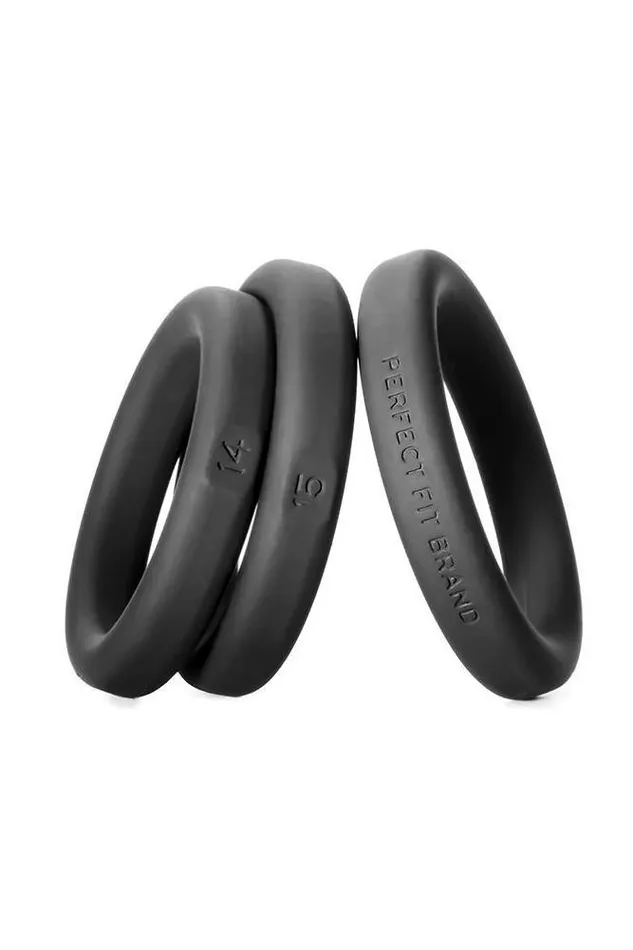 Male Sex Toys Perfect Fit Xact Fit Cock Ring 3 PC Set Medium Perfect Fit