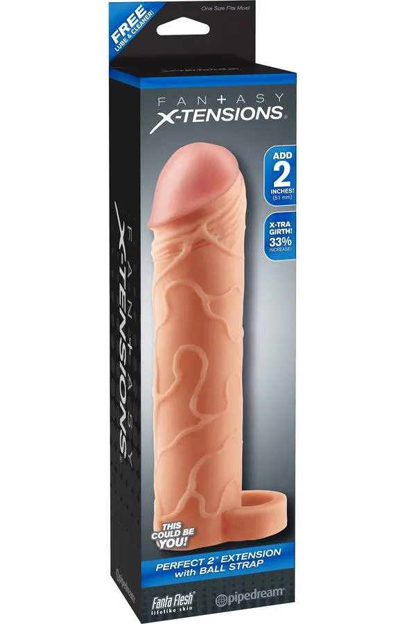 Pipedream Male Sex Toys Pipedream Fantasy Xtensions Perfect 2 inch Extension with Ball Strap