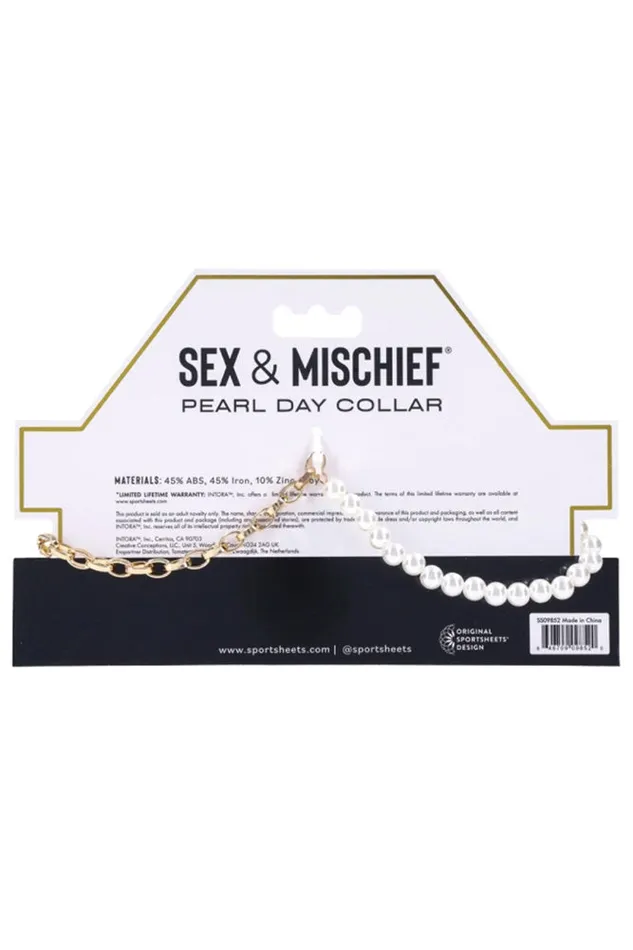 Sex Mischief Pearl Day Collar White Sex Mischief Couples