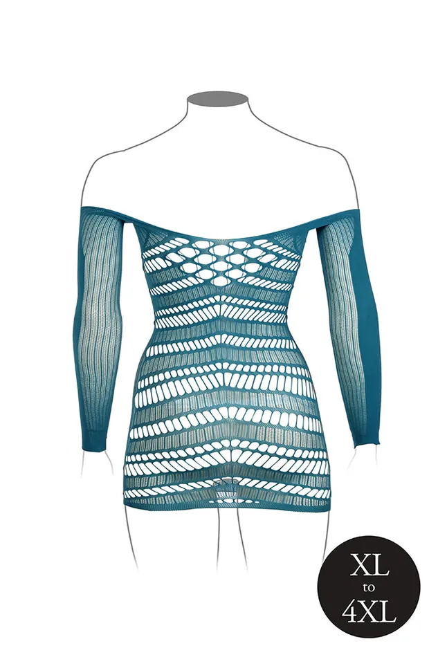 Shots Toys Male Sex Toys Shots Toys Le Dsir DES017X Long Sleeve Net Mini Dress Various Colors OSXL