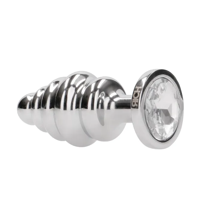 Shots Toys Shots Rich Ribbed Diamond Metal Butt Plug 31 Inch Silver Anal