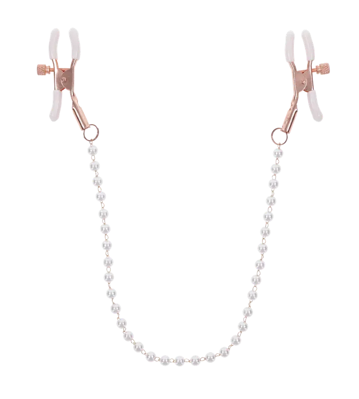 Sportsheets Nipple Clitoral Toys Peaches n Creame Pearl Nipple Clamps