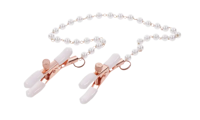 Sportsheets Nipple Clitoral Toys Peaches n Creame Pearl Nipple Clamps