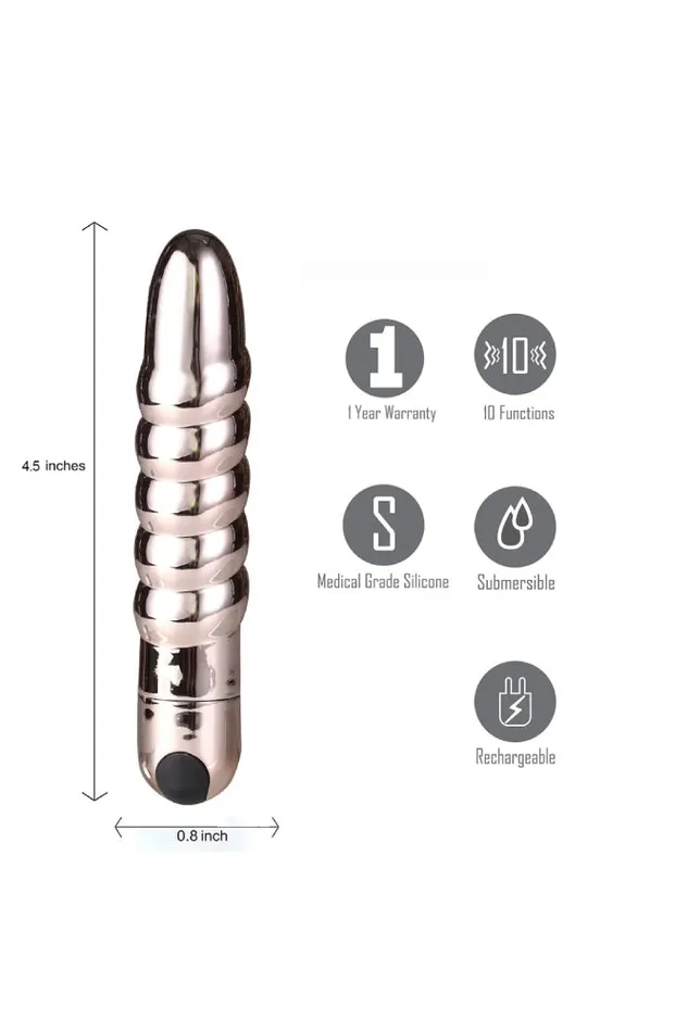 Vibrators Maia Toys Lola Rechargeable Ribbed Vibrator Rose Gold Maia Toys