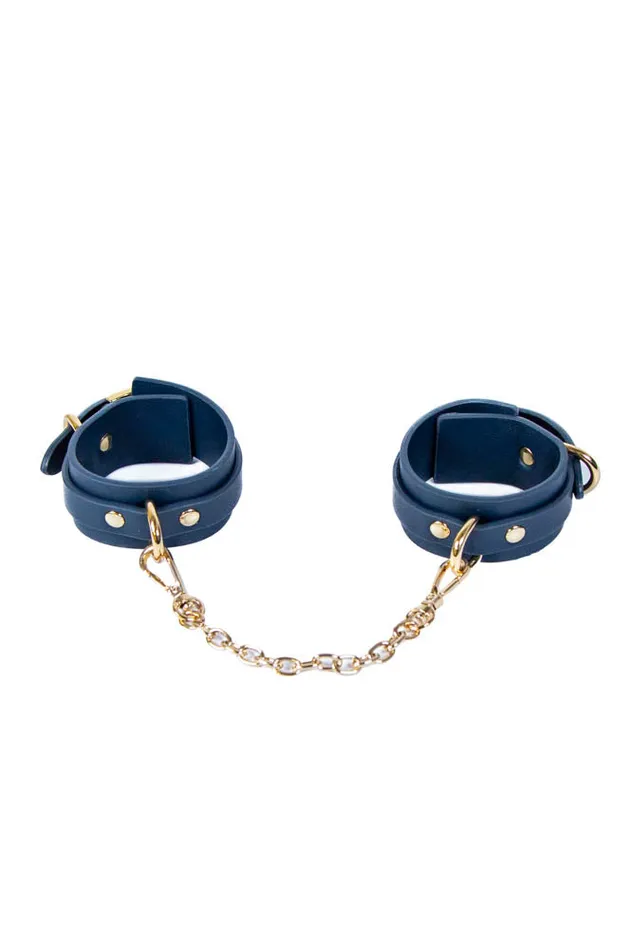 Vibrators NS Novelties NS Novelties Bondage Couture Wrist Cuffs Blue