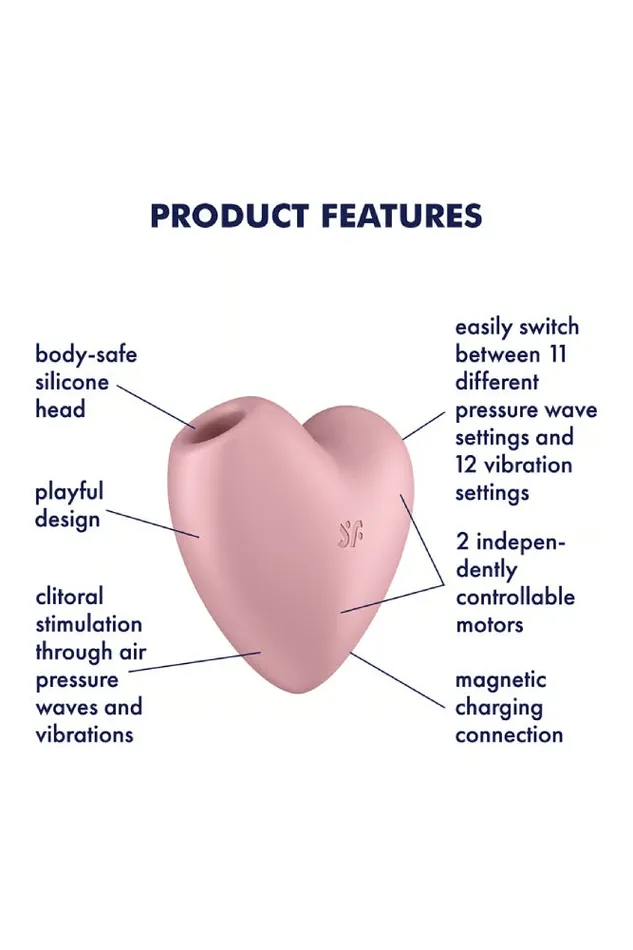 Vibrators Satisfyer Satisfyer Cutie Heart Air Pulse Clitoral Stimulator Pink