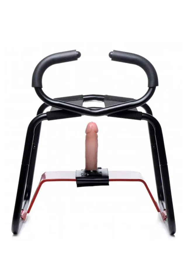 XR Brands Anal XR Brands Lovebotz Bangin Bench EZ Ride Sex Stool With Handles BlackRed